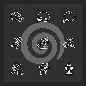 sports , games , atheletes , balls , fitness , eps icons set vector