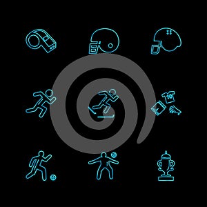 sports , games , atheletes , balls , fitness , eps icons set vector