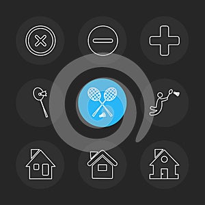 Sports , games , atheletes , eps icons set vector