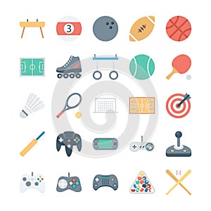 Sports and Games Colored Vector Icons 1