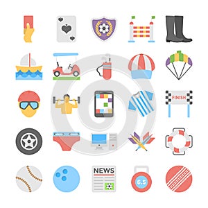 Sports and Games Flat Colored Icons 5