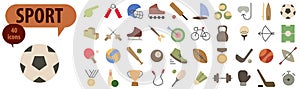 Sports and gaming multicolor icons such as football and baseball and more
