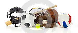 Sports gear on white photo