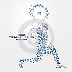 Sports Graphics particles, illustration,Athletes, weightlifters, strength.