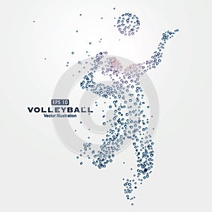 Sports Graphics particles, vector illustration,Water drips, boxers, athletes, volleyball.