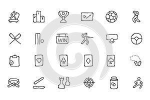 Sports Hand Drawn Doodle Icons 6