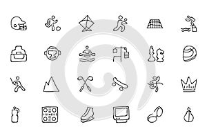 Sports Hand Drawn Doodle Icons 6