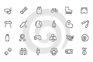 Sports Hand Drawn Doodle Icons 2