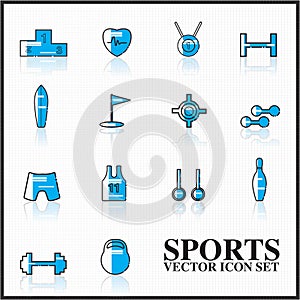 sports icons set outline twotone