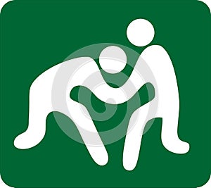 Sports illustration of Graeco-Roman wrestling. Sportive pictogram