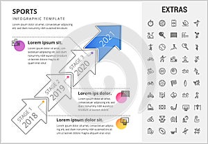 Sports infographic template, elements and icons.