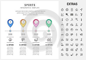 Sports infographic template, elements and icons.