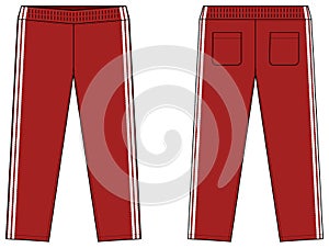 Sports jersey pants vector template illustration / red and white