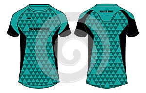 Sports jersey t shirt design concept vector template, Football jersey concept with front and back view for Cricket, soccer,