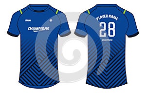 Sports jersey t shirt design concept vector template, Oita trinita football jersey concept with front and back view for Cricket,