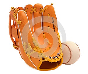 Sports and leisure: baseball glove and ball