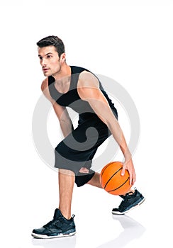 Sports man playing in basketball