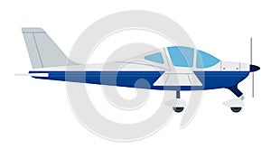 Sports monoplane vector flat material design isolated object on white background.