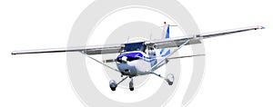 Sports monoplane on white background