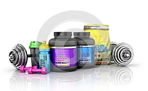 Sports nutrition with sports equipment