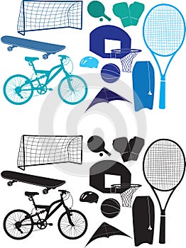Sports object silhouettes