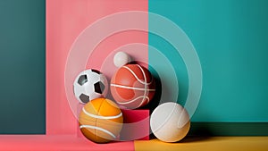 sports objects studio shoot solid background