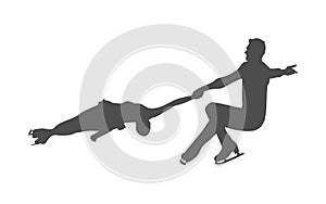 Sports. pair figure skating. Female and male silhouette of figure skaters