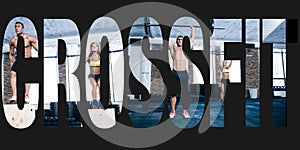 sports photos in the form of the word crossfit