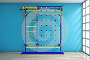 Sports Playground Wall Bars for children. 3d Rendering