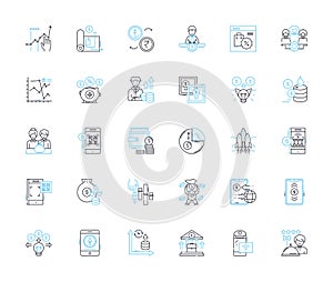 Sports Psychology linear icons set. Motivation, Focus, Confidence, Visualization, Mindset, Performance, Anxiety line