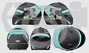 Sports racing helmet template vector design