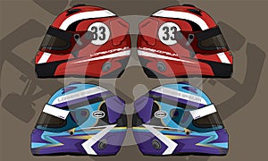 Sports racing helmet template vector design