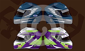 Sports racing helmet template vector design