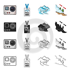 Sports, recreation, tourism and other web icon in cartoon style. Trees, spruce, ski, icons in set collection.