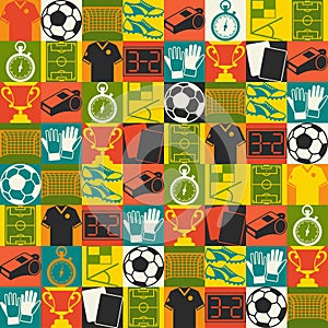 Sports seamless pattern with soccer (football