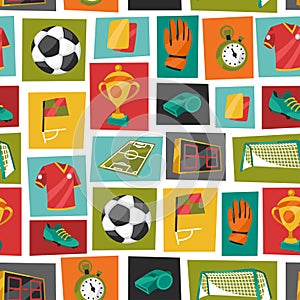 Sports seamless pattern with soccer football