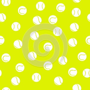 Sports seamless pattern with tennis icons of ball