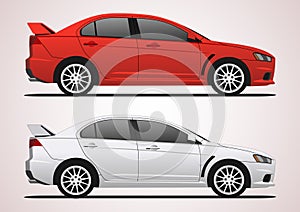 Sports sedan in two colors.cdr photo