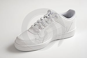 Sports shoes on a white background. White sneaker close up.