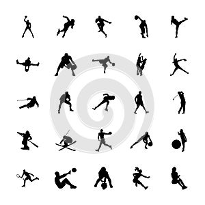 Sports Silhouettes Icons Set