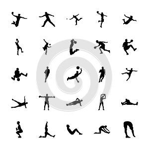 Sports Silhouettes Icons Set