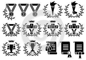 Sports symbol set (b/w icons)