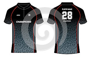 Sports t-shirt jersey design template, mock up uniform kit with front and back view in leopard print