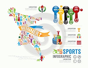 Sports Template Design Infographic . concept vector illustration