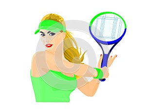 sports tennis girl tennis player drawing illustration vector