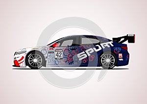 Sports tuned car, side view..cdr