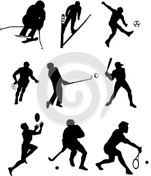 Sports Types Silhouettes