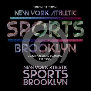 Sports typo t-shirt graphic design neon clipart illustration athletic quotes slogans set fashion art sticker wallpaper print