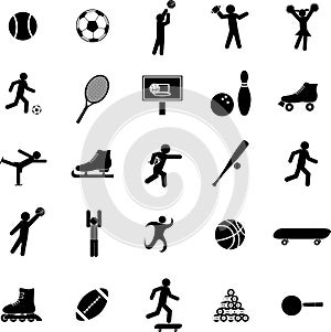 Športové vektor symboly alebo ikony sada 