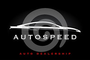 Sports vehicle auto logo silhouette